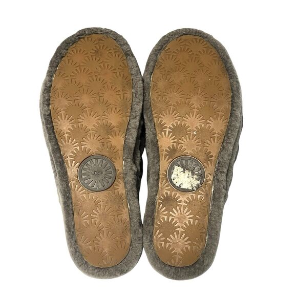 UGG Fluff Yeah Slide Fur Slippers Charcoal Grey Slingback Plush Women’s Size 11 - Picture 8 of 10